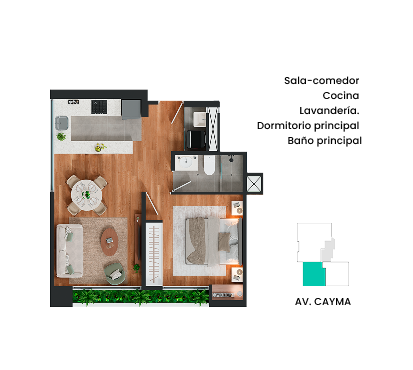 Plano del departamento — Flat A